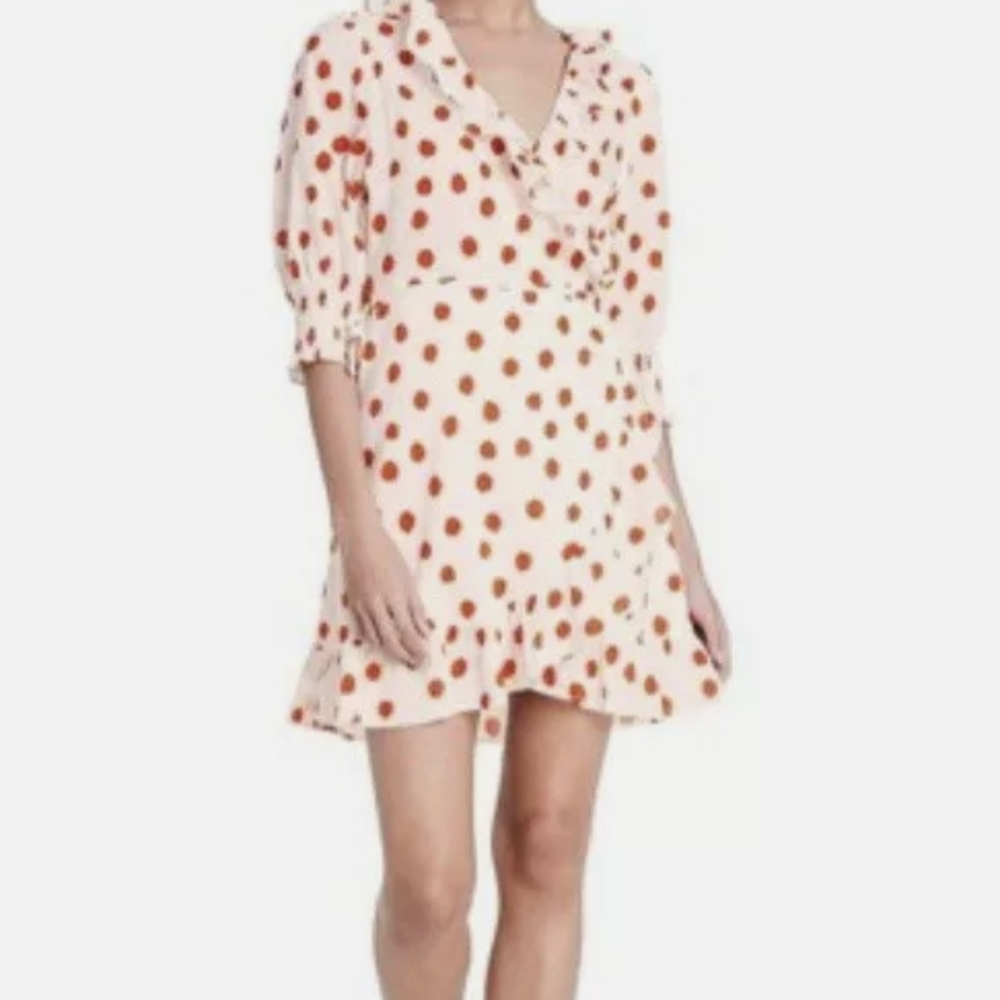 RIXO For Target Women’s Plus Polka Dot Puff Sleeve Ruffle Wrap Dress